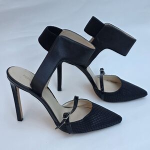 Nine West Black Pointed Toe Stiletto Slingback Heels